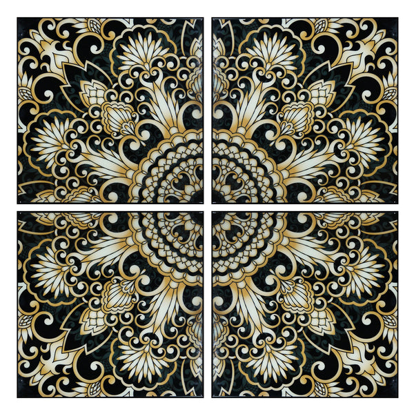 Print On Glass - Griechisch Mandala (Set Of 4)